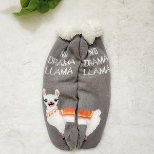 Women fleece Non Slip Winter Socks NO DRAMA LLAMA